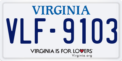 VA license plate VLF9103