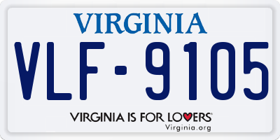 VA license plate VLF9105