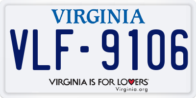 VA license plate VLF9106