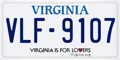 VA license plate VLF9107
