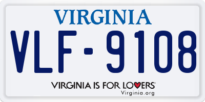 VA license plate VLF9108