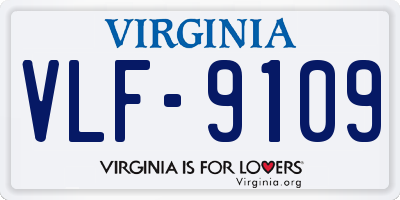 VA license plate VLF9109