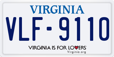 VA license plate VLF9110