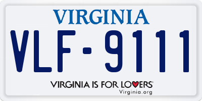VA license plate VLF9111