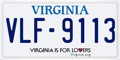 VA license plate VLF9113
