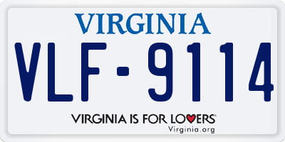 VA license plate VLF9114