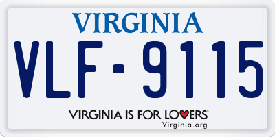 VA license plate VLF9115