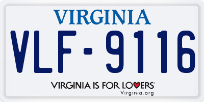VA license plate VLF9116