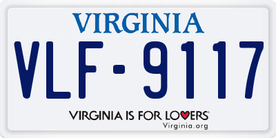 VA license plate VLF9117