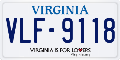 VA license plate VLF9118