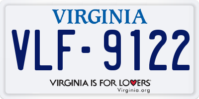 VA license plate VLF9122