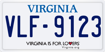 VA license plate VLF9123