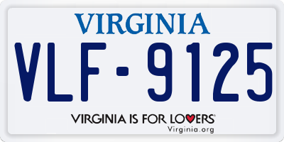 VA license plate VLF9125