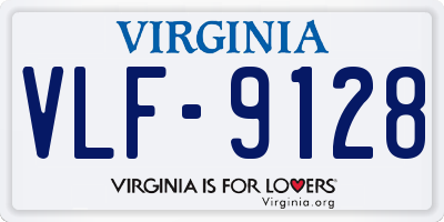 VA license plate VLF9128