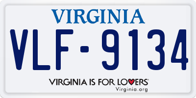 VA license plate VLF9134