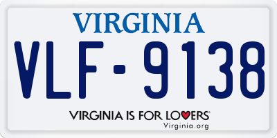 VA license plate VLF9138
