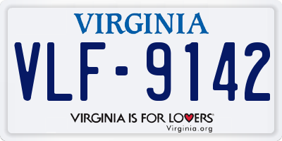 VA license plate VLF9142