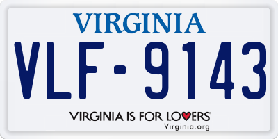 VA license plate VLF9143