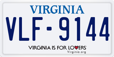 VA license plate VLF9144