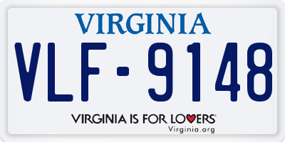 VA license plate VLF9148
