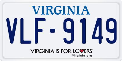VA license plate VLF9149
