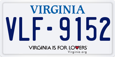 VA license plate VLF9152