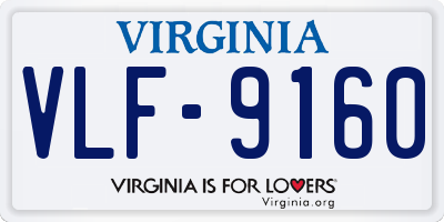 VA license plate VLF9160