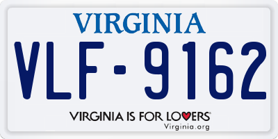 VA license plate VLF9162