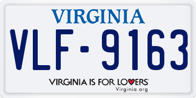 VA license plate VLF9163