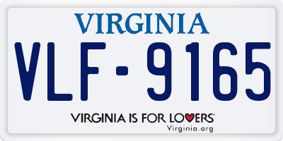VA license plate VLF9165