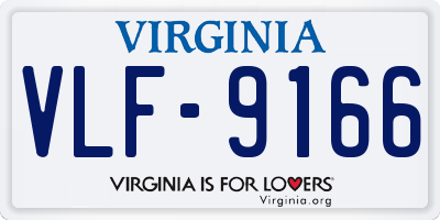 VA license plate VLF9166