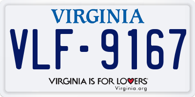 VA license plate VLF9167