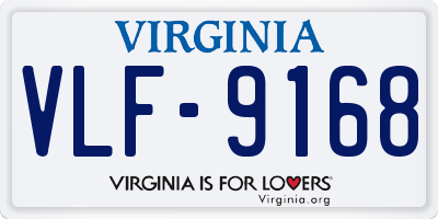 VA license plate VLF9168