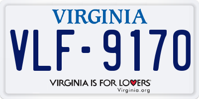 VA license plate VLF9170