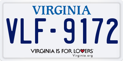 VA license plate VLF9172