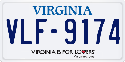 VA license plate VLF9174