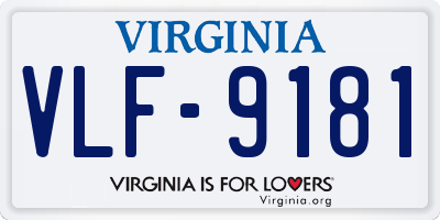 VA license plate VLF9181