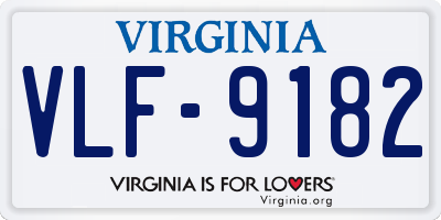 VA license plate VLF9182