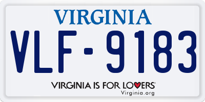VA license plate VLF9183