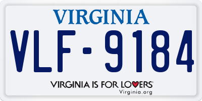 VA license plate VLF9184