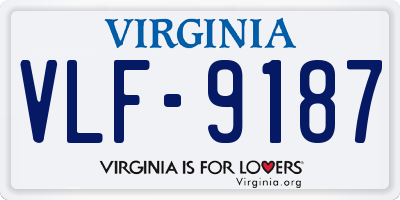 VA license plate VLF9187
