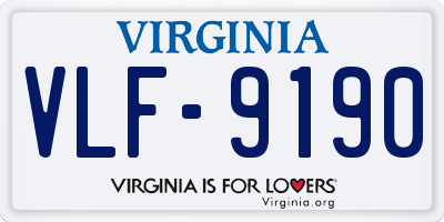 VA license plate VLF9190