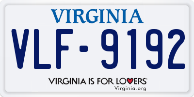 VA license plate VLF9192