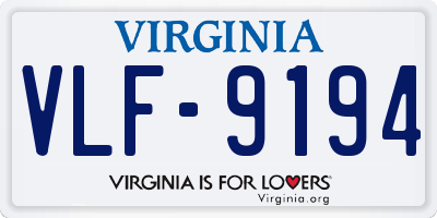 VA license plate VLF9194