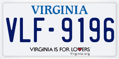 VA license plate VLF9196