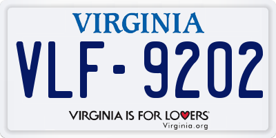 VA license plate VLF9202