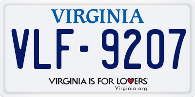 VA license plate VLF9207