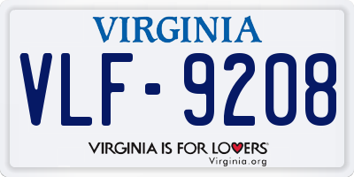 VA license plate VLF9208