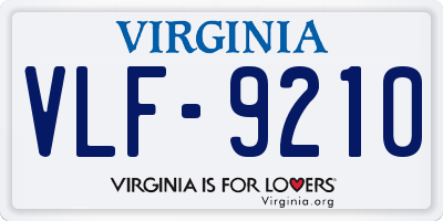 VA license plate VLF9210
