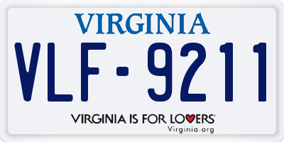VA license plate VLF9211